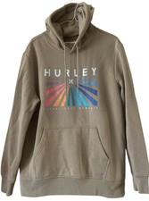 Men's Hurley Beamer Fleece Pullover Hoodie KHAKI Adult Large