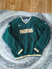 Green Bay Packers Pro Line Reebok Vintage Jacket Pullover Lined Size Large NFL