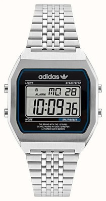 Adidas Originals Digital Two Sliver Tone Quartz Unisex Watch AOST22072