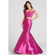 CLEARANCE WAS $473 Ellie Wilde Two Piece Grad Prom Dress EW118037 Magenta 4