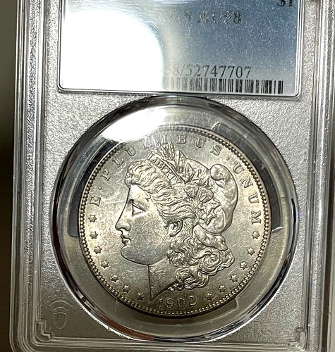 1902 $1 Morgan SILVER Dollar PCGS AU58 - Toned Reverse! Better Date