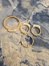 Wooden Round Embroidery Hoops w/Screw Tension.   Lot Of 4. Fits A MELCO Machine.