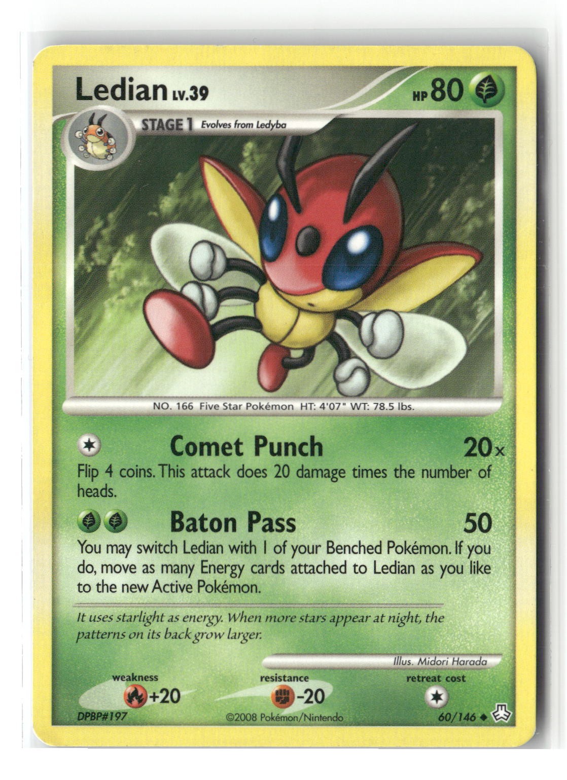 Ledian Uncommon Legends Awakened 60/146 Pokemon Moderately Played