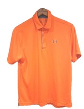 Under Armour Polo Shirt Mens Large Orange HeatGear Golf, Rugby ,casual Wear