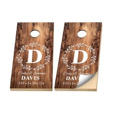 Premium Cornhole Vinyl Wrap - 3M Decal - Custom Monogram Personalized Wedding