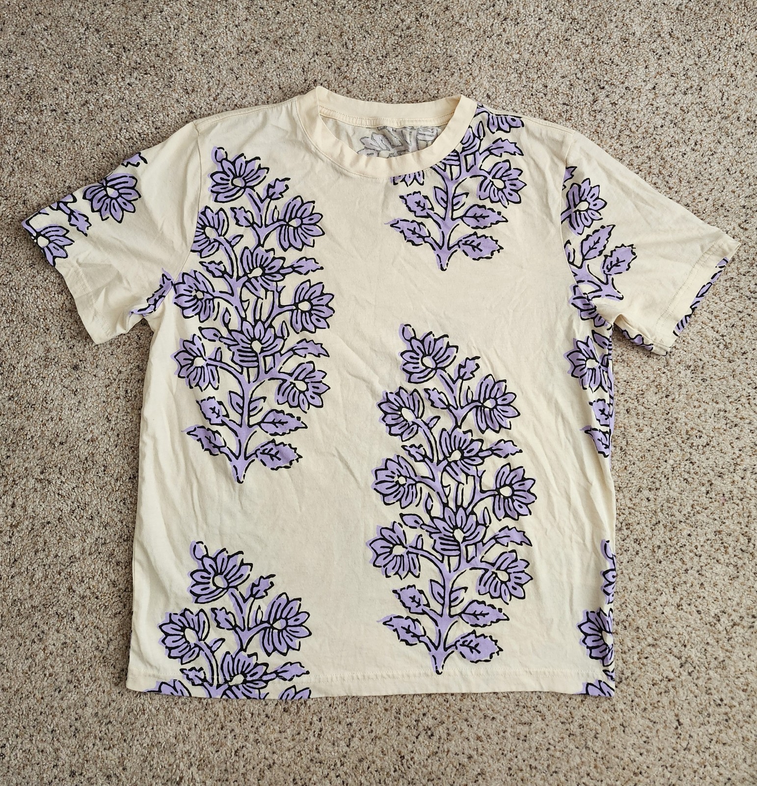 J.Crew broken-in jersey T-shirt in blooming lilac block print Size Small