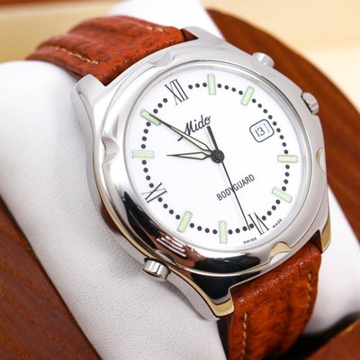 Mido Bodyguard Quartz Alarm Watch Wrist 20cm 7.9in Case 39mm
