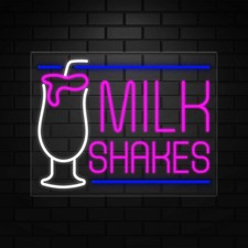 LED Flex Milkshake Neon Sign for Windows  31"W x 24"H x 1"D