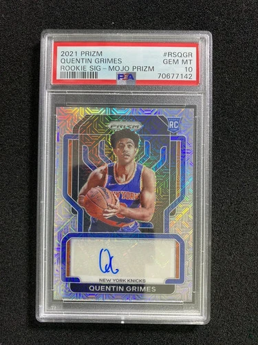 2021-22 Prizm Rookie Signature Auto Quentin Grimes 12/25 Mojo RC PSA 10 QR35