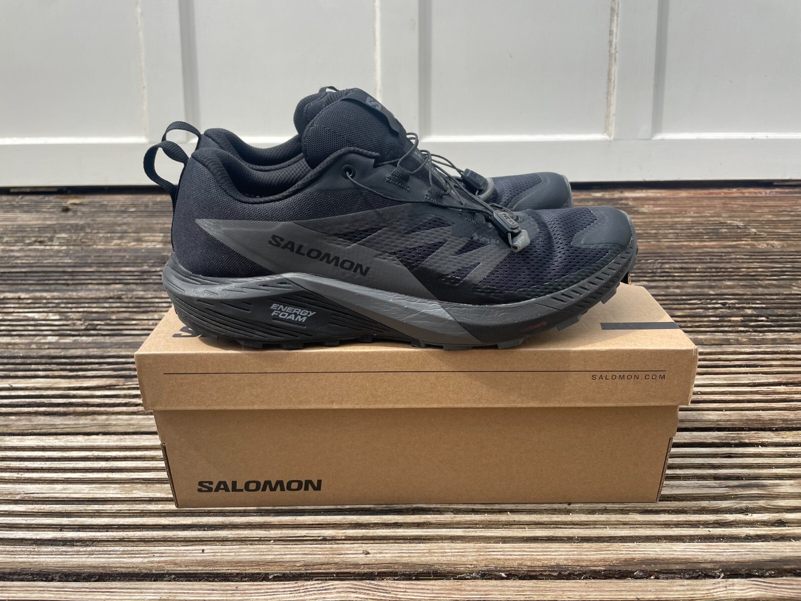Scarpe da trail running uomo Salomon Sense Ride 5 GORE TEX UK 10 5 nero magnete