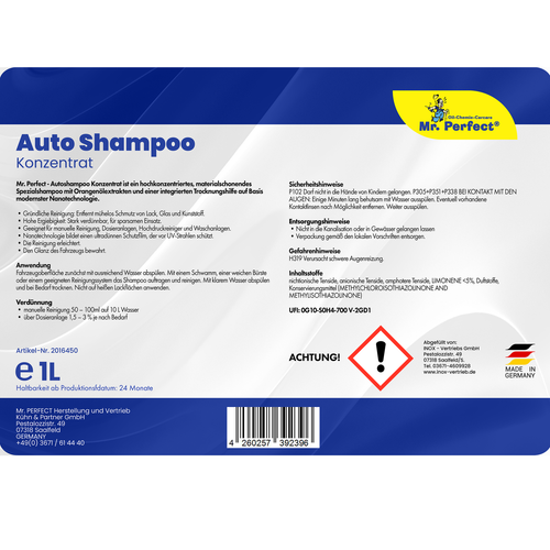 Mr. Perfect® Autoshampoo Konzentrat, 4x 1L - Nano Effekt Autowäsche Autoreiniger - Bild 3 von 6