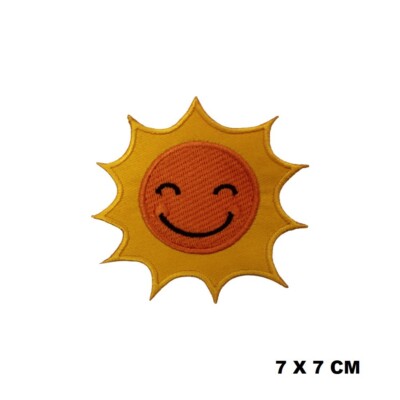 Süßes Lächeln Sonne Bügelbild/Aufnähen Patch bestickt Applikation für Kleidung