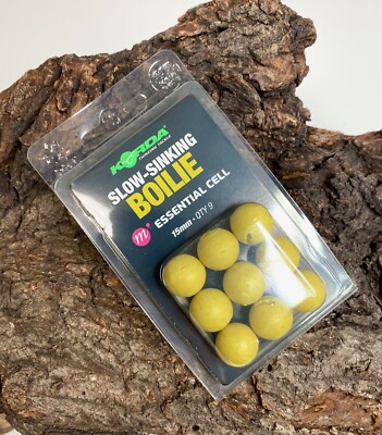Korda Slow Sinking Boilie Wafter Mainline Essential Cell 15mm 9 Stück Plastic