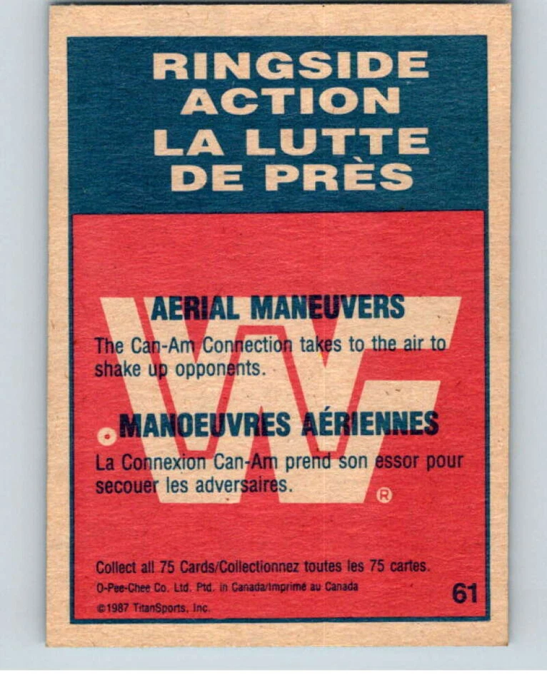 1987 O-Pee-Chee WWF #61 Can-Am Connection  V69261 - Image 2 of 2