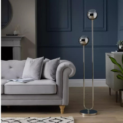 Argos Home Ombre Arc ästhetische 146 cm hohe Stehlampe - Nickel 3131873 R