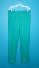 NOS Vtg 80s Beeline Fashions Teal Green Polyester Pants Elastic Waist Size 16