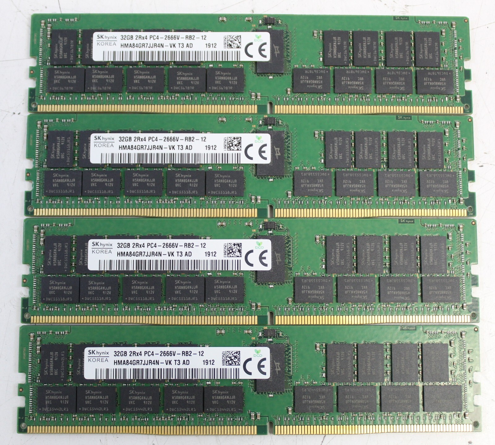 [128GB KIT] 4 x SK Hynix 32GB 2rx4 PC42666VRB212 Server RAM Memory