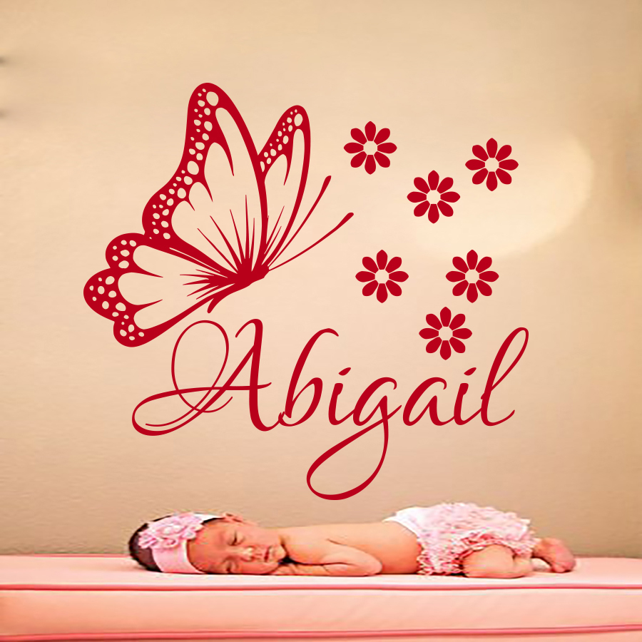 SALE!!! タペストリー 『please give me a name』 Name Wall Decals Butterfly Decal Vinyl Flower Sticker For Girl