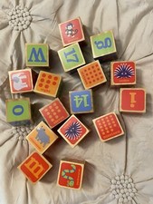 Circo Blocks ABC 123 Alphabet Wooden Decor Kids Toy Picture Target Number Orange