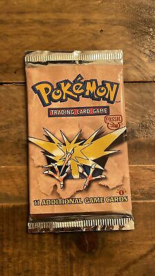 Pokemon 1st Edition Fossil Booster Pack Zapdos UNOPENED 1999 Pokemon 1st Edition Fossil Booster Pack Zapdos UNOPENED 1999