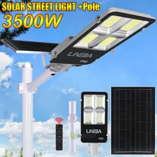3500W Outdoor Solar Street Light Commercial Dusk To Dawn Road Lamp 10000000000LM