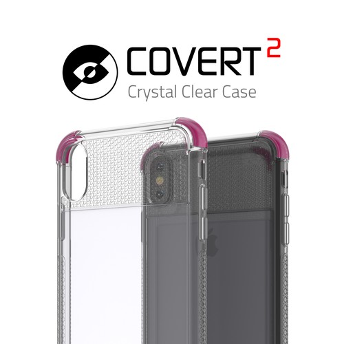 Ghostek COVERT2 Tough Clear Silicone Case Cover for Apple iPhone XS Max - Pink - Picture 4 of 6