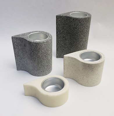 PartyLite Stone Puzzle Stepped Tealight Candle Holders P7982 Set of 4