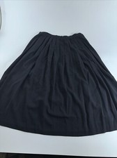 VTG Alfred Dunner Size 14 Solid Black Pleated Skirt Side Button Closure