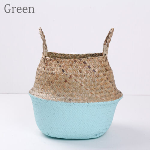 Boho Rattan Basket Plant Flower Pots Laundry Basket Storage Organizer Holder - Picture 16 of 18