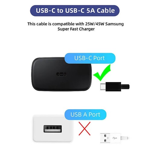 ✅Samsung Galaxy S24 S23 Plus/Ultra 45 Watt Super Fast Wall Charger USB-C Cable✅ - Picture 6 of 16