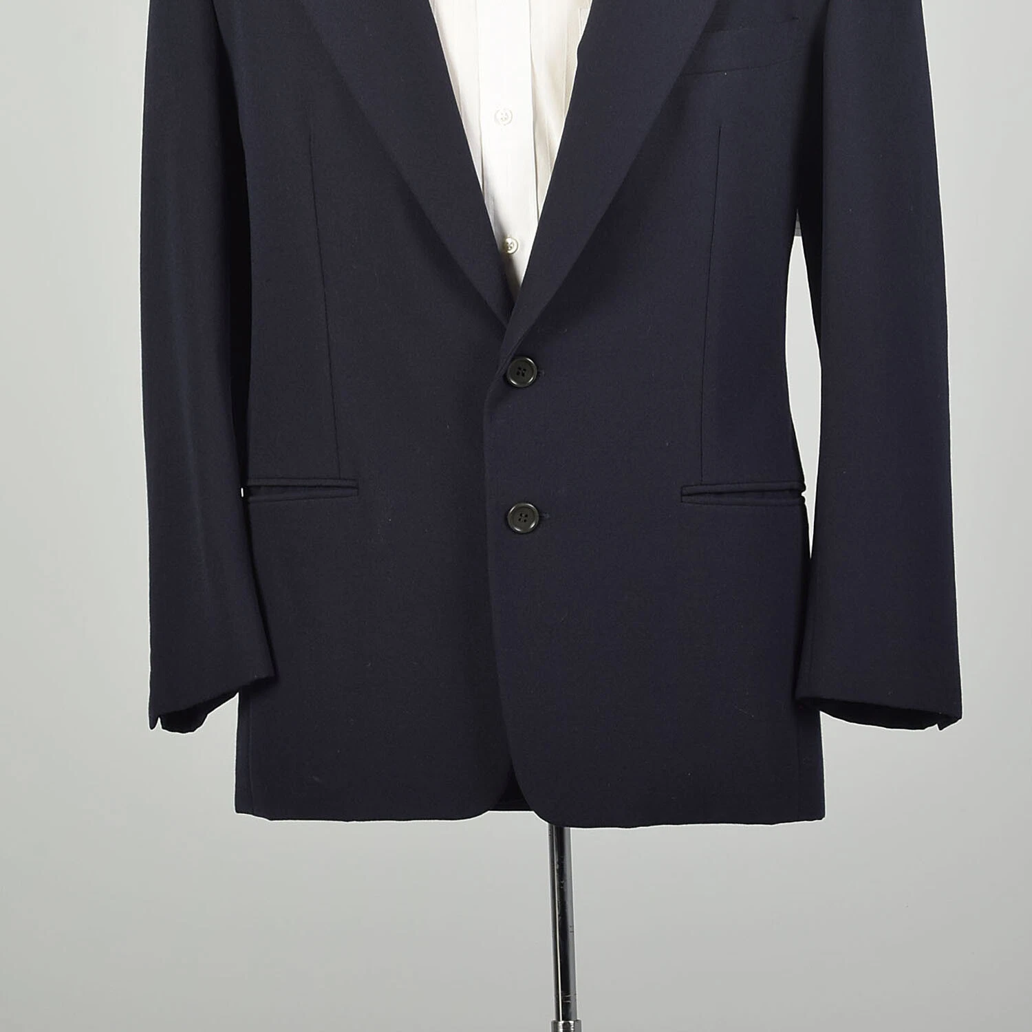  1990s navy two button classic sport coat jacket