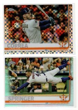 2x Astros LOT - Correa & Springer  ▪  2019 Topps Chrome  Xfractor Refractor