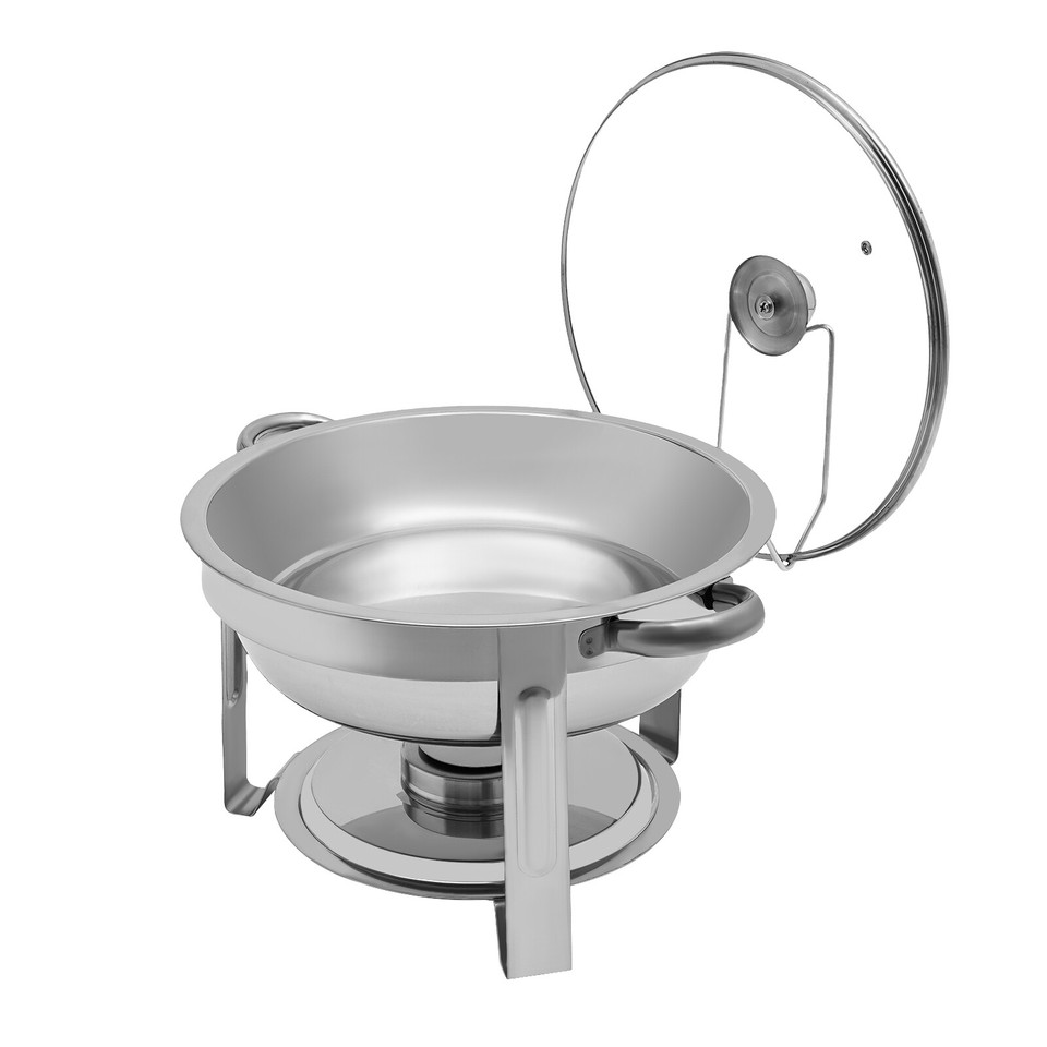 Stainless Steel Chafing Dish Buffet Set Round Chafers BBQ Party W/Lid 5l/5.28qt eBay