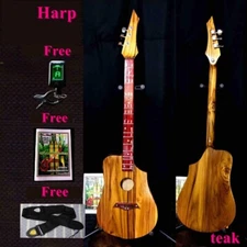 Isarn Acoustic Phin Teak Thai Guitar Traditional Musical Pin Instrument Mandolin
