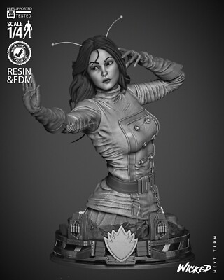 3D gedruckte 16K Mantis Comic Büste | WICKED Marvel Fan Made | Maßstab 1:4