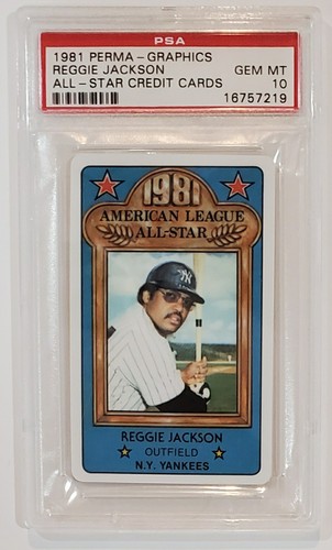 1981 Perma-Graphics CreditCard REGGIE JACKSON PSA 10 Gem Mint Low Pop 1/3 Graded