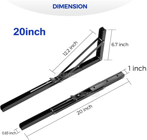 2-20x Folding Heavy Duty Shelf Bracket Triangle Bench Mounted Table Wall Hinges - Picture 24 of 24