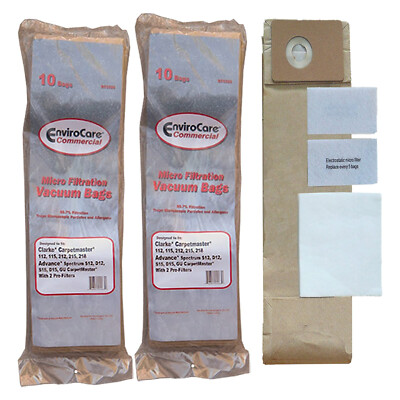 #ad Fits For Clarke Vacuum Bags Fits Carpetmaster 112 115 212 215 218 Dust Bags 20pk $49.14