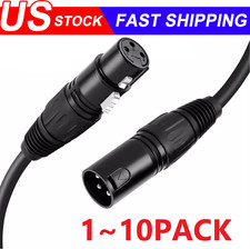 XLR Male to Female Microphone Cable Balanced 3 Pin Mic Connector Extension Cord