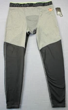 RBX Mens Black Gray Wicking Quick Dry Training Tights Compression Pants  NWT  XL