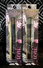 2pk IONI BLACK LASH GLUE 2 IN 1 EYELINER PRECISE FELT TIP LINER PEN FALSE LASHES