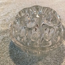 Vintage Reim 19 Hole Crystal Flower Frog Made in France with Round Dome