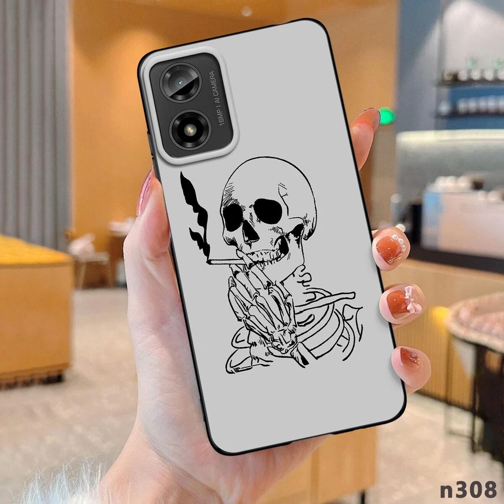 Skull Print Rubber Phone Case for Motorola Moto G Stylus G Power G Play  
