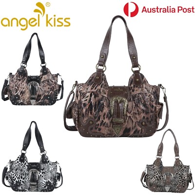 Angel Kiss Women Handbag Y2K Large Top-handle Leopard Satchel Shoulder Bag Tote