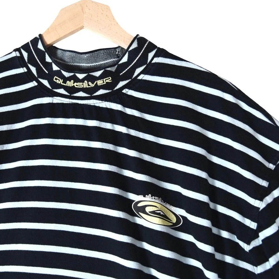 Camisa Recortada a Rayas Quiksilver Talla M De Colección Surf Y2K Años 90 Patinador Grunge Foto 4 de 4