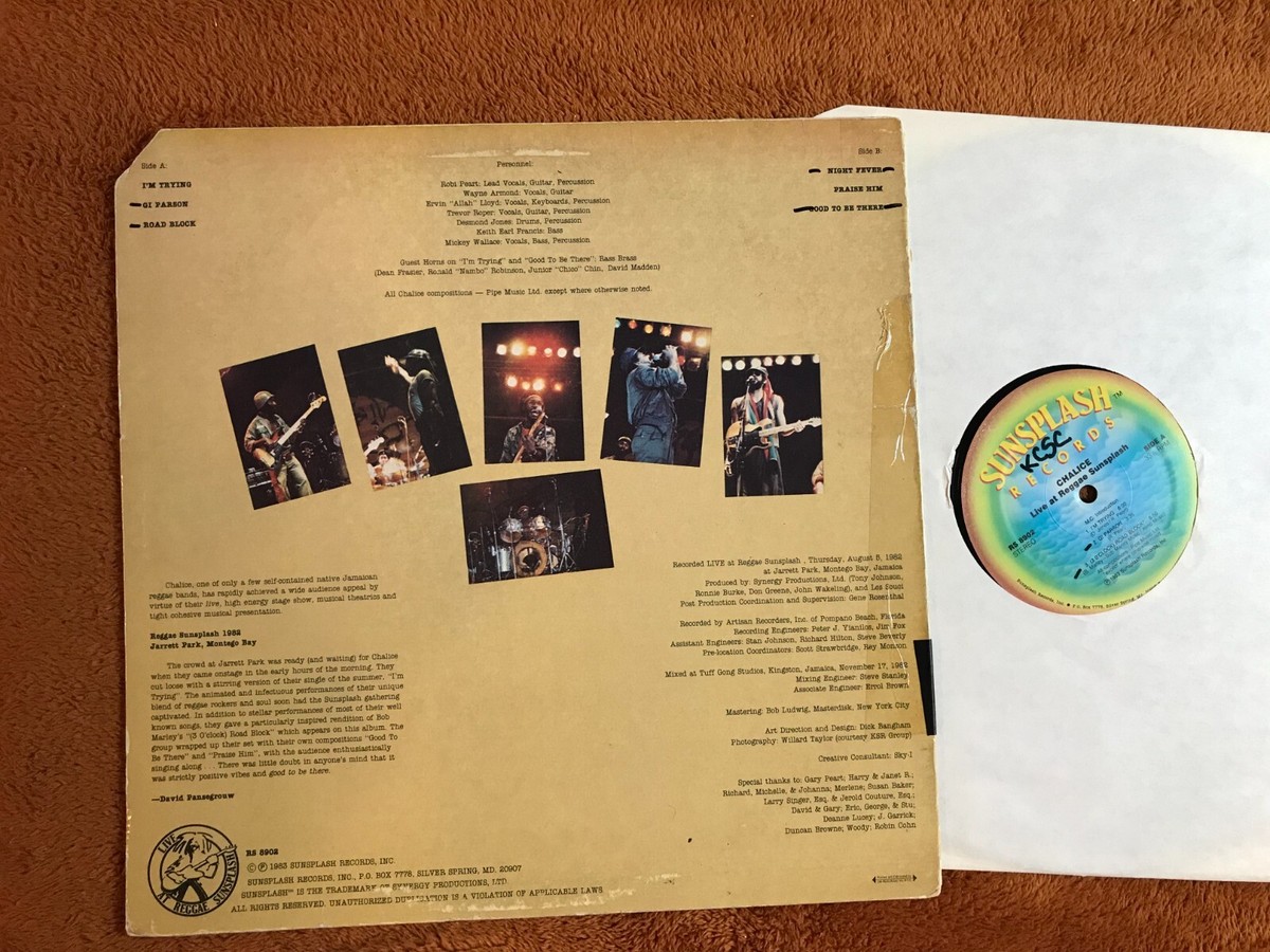 Chalice Live At Reggae Sunsplash RS 8902 1983 Original Vinyl