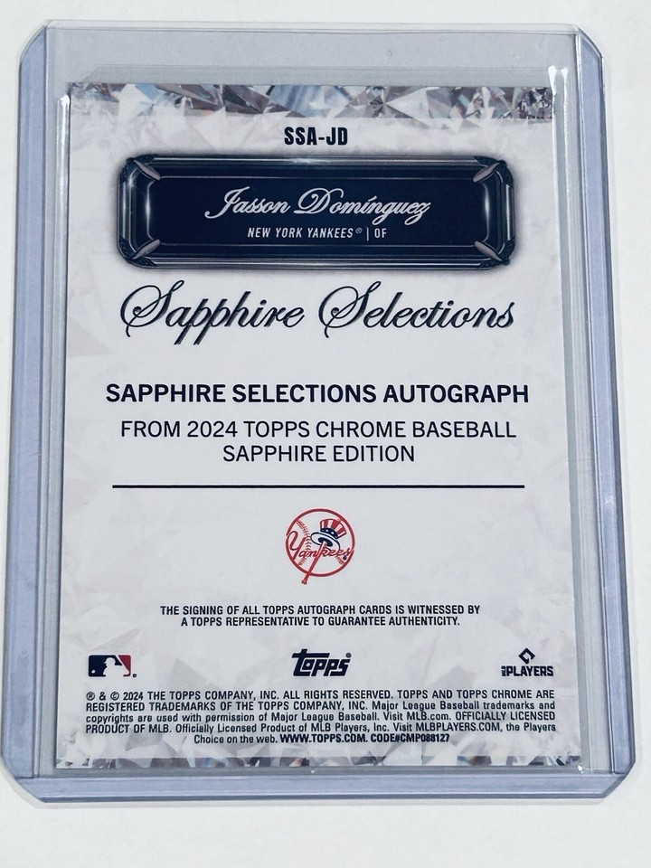 2024 Topps Chrome Sapphire Selections Auto Jasson Dominguez Black /10