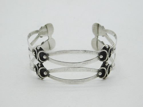 Mexikanischer Sterling Silber Antik Stil Tor Glieder Armreif Armband Vintage