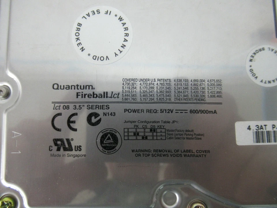 Quantum Fireball 3LA04A011 Rev.01AFestplatte ALA50X10 Unused - Image 4 of 4