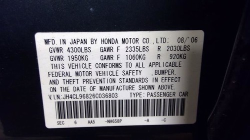 2006 06 Acura TSX Rocker Panel Moulding Side Skirt Right Passenger Gray 105037 - Picture 9 of 11